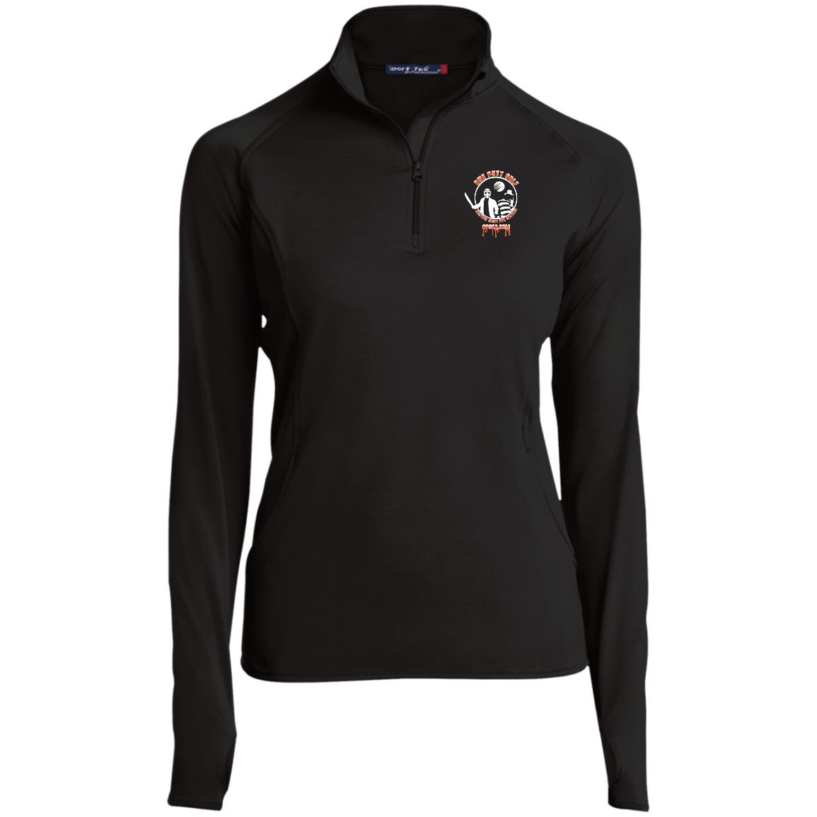 OPG Custom Design #23. Hack N Slice Golf. Freddy and Jason Fan Art. Ladies' 1/2 Zip Performance Pullover