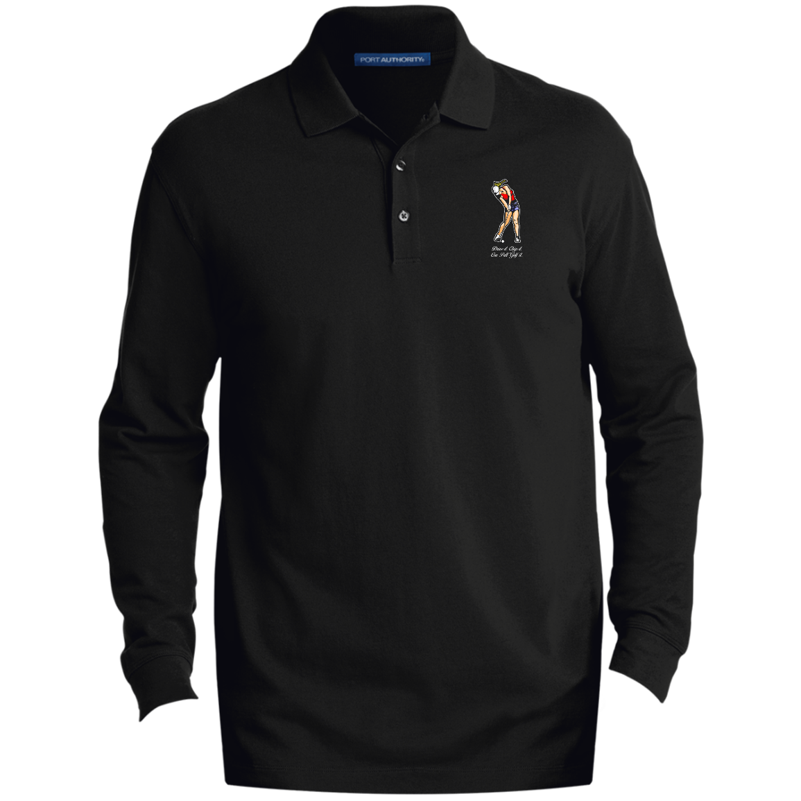 OPG Custom Design #9. Drive it. Chip it. One Putt Golf It. Golf So. Cal. Men's EZCotton™ Long Sleeve Polo