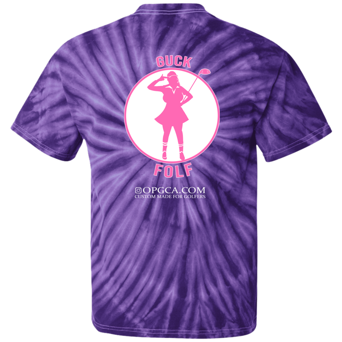 OPG Custom Design #19. GUCK FOLF. Female Edition. 100% Cotton Tie Dye T-Shirt