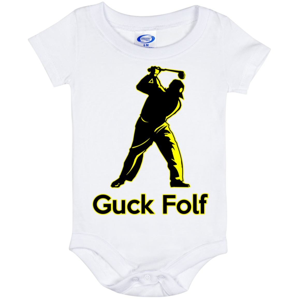 OPG Custom Design #19. GUCK FOLF. Men's Edition. Baby Onesie 6 Month