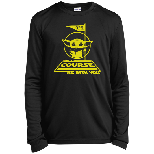 OPG Custom Design #21. May the course be with you. Parody / Fan Art. Youth 100% Polyester Long Sleeve Tee