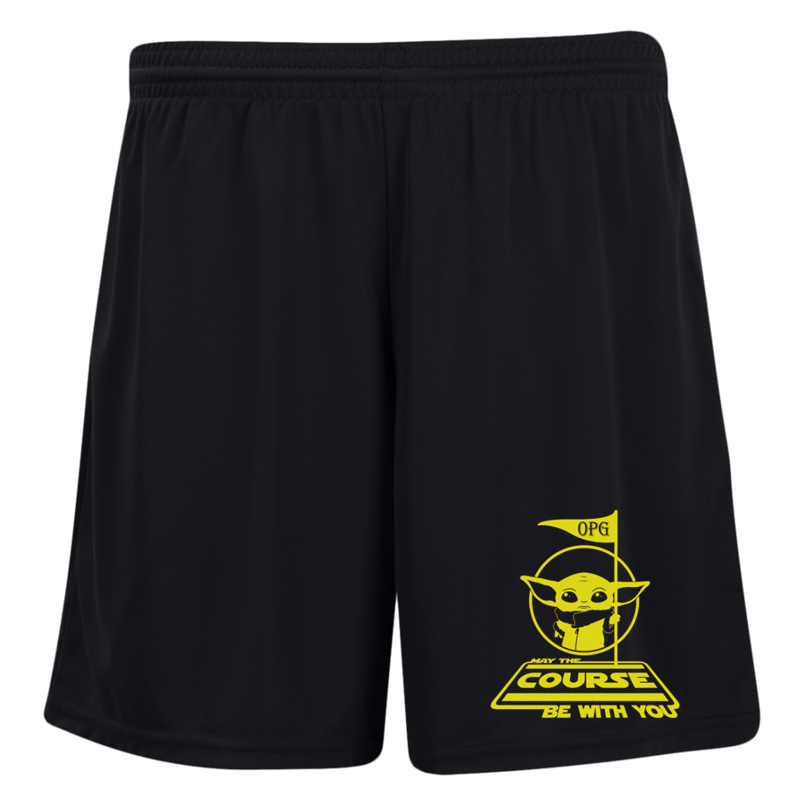 OPG Custom Design #21. May the course be with you. Parody / Fan Art. Ladies' Moisture-Wicking 7 inch Inseam Training Shorts