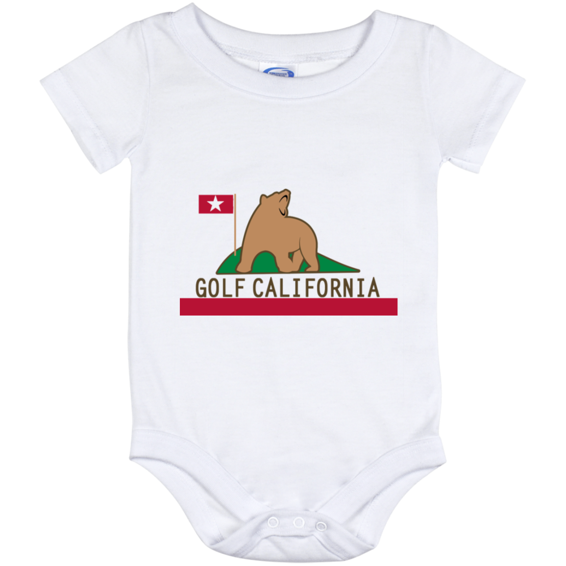 OPG Custom Design #14. Golf California. California State Flag. Baby Onesie 12 Month