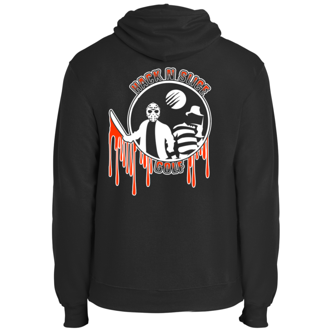 OPG Custom Design #23. Hack N Slice Golf. Freddy and Jason Fan Art. Fleece Pullover Hoodie