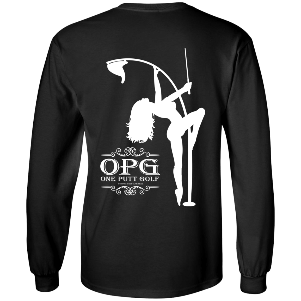 OPG Custom Design #10. Lady on Front / Flag Pole Dancer On Back. Youth Long Sleeve T-Shirt