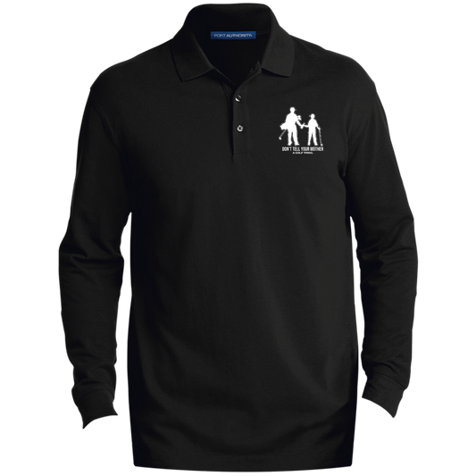 OPG Custom Design #7. Father and Son's First Beer. Don't Tell Your Mother. Men's EZCotton™ Long Sleeve Polo