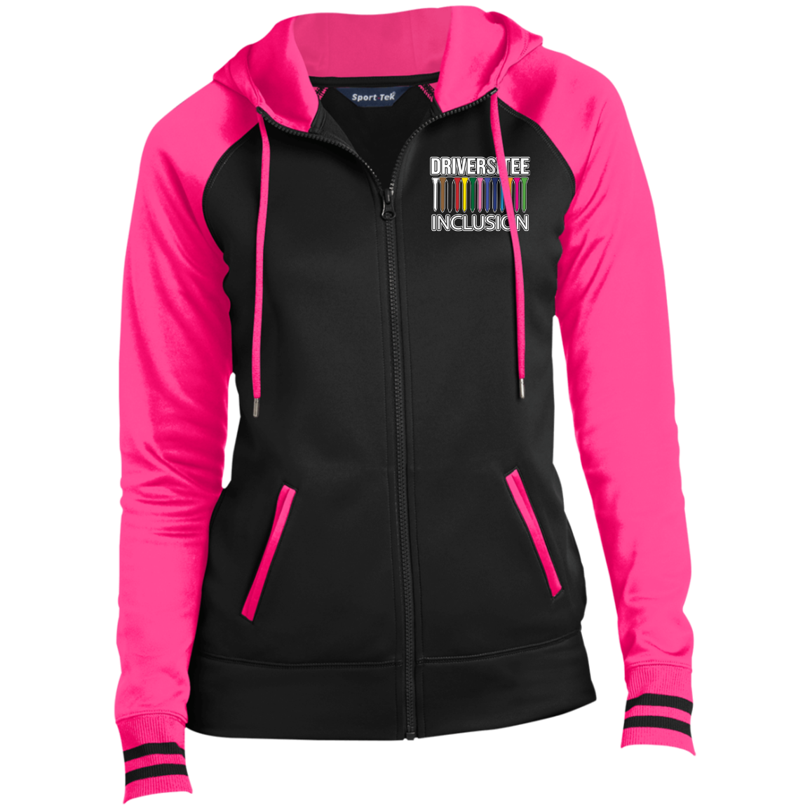 ZZZ#06 OPG Custom Design. DRIVER-SITEE & INCLUSION. Ladies' Sport-Wick® Full-Zip Hooded Jacket