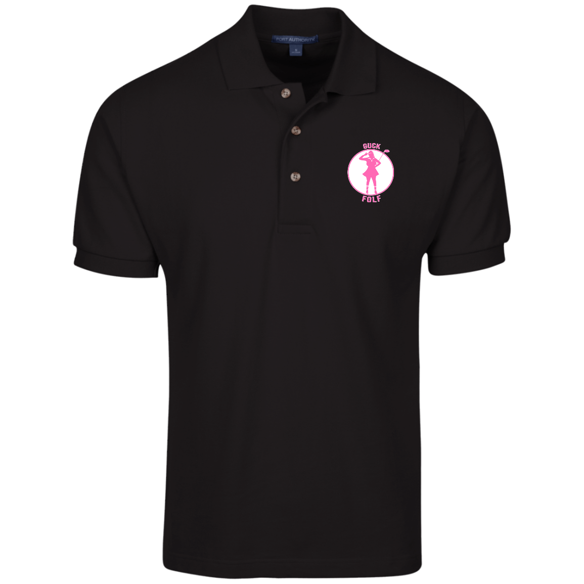 OPG Custom Design #19. GUCK FOLF. Female Edition. 100% Ring Spun Combed Cotton Polo