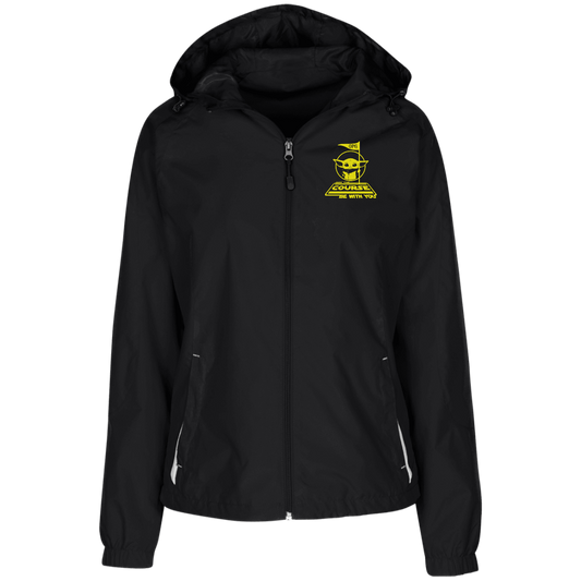 OPG Custom Design #21. May the course be with you. Parody / Fan Art. Ladies' Jersey-Lined Hooded Windbreaker