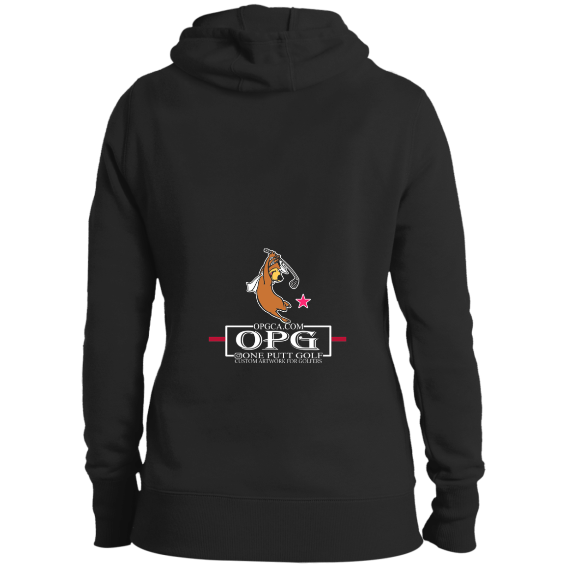 OPG Custom Design #15. Golf Southern California with Yogi Bear Fan Art. Ladies' Hoodie