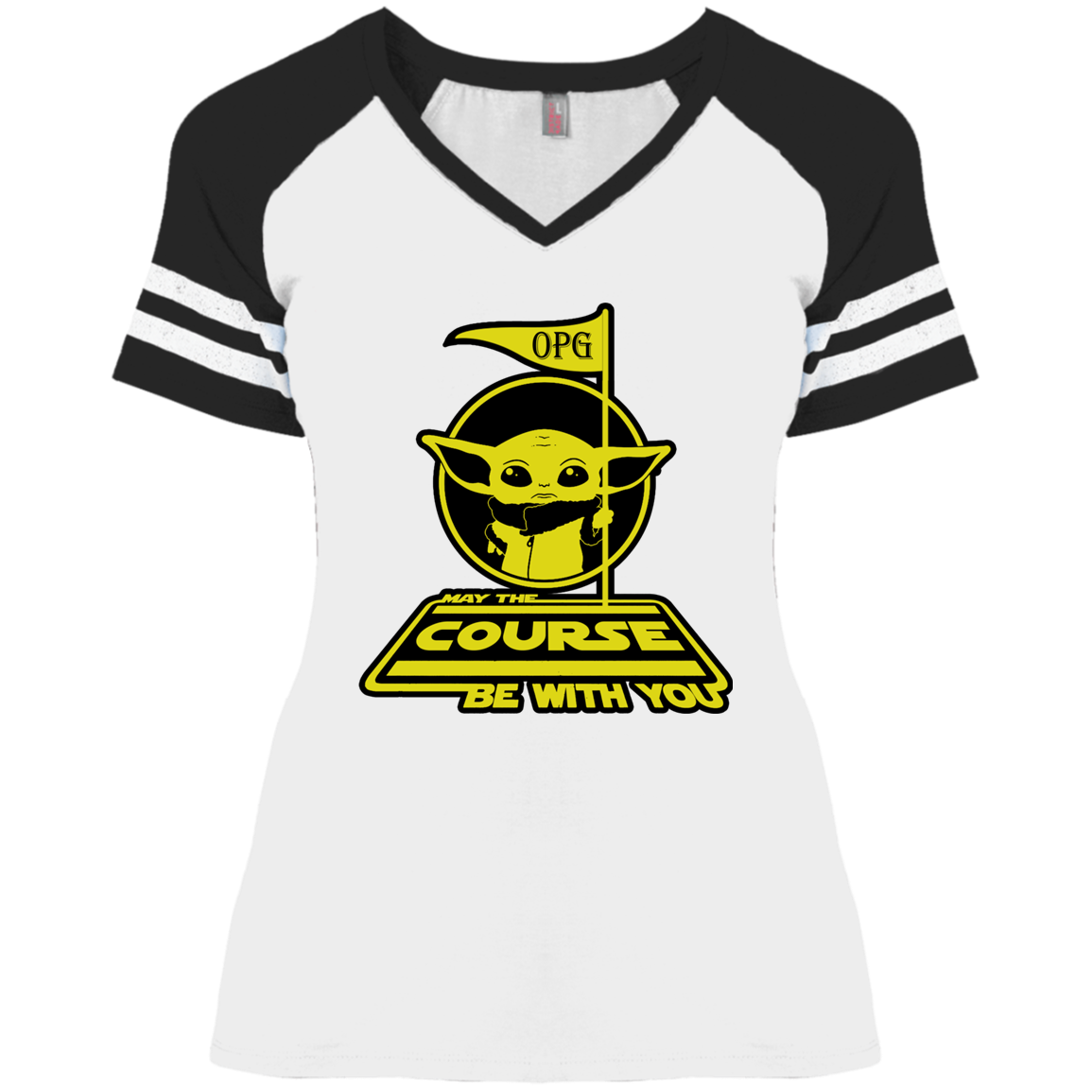 OPG Custom Design #21. May the course be with you. Parody / Fan Art. Ladies' Game V-Neck T-Shirt