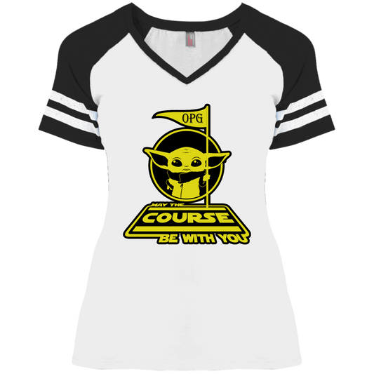 OPG Custom Design #21. May the course be with you. Parody / Fan Art. Ladies' Game V-Neck T-Shirt