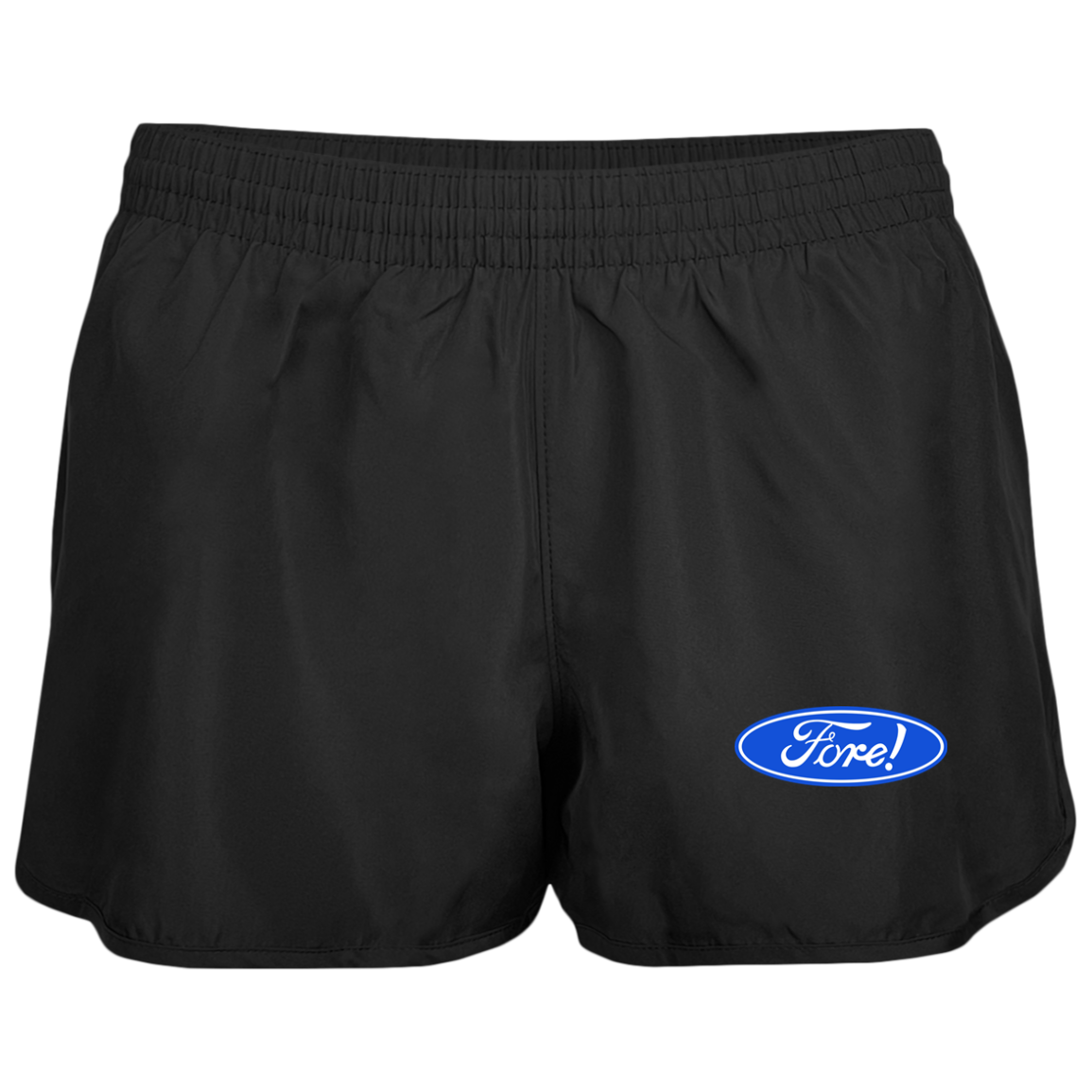 OPG Custom Design #11. Fore! Ford Parody. Ladies' Wayfarer Running Shorts