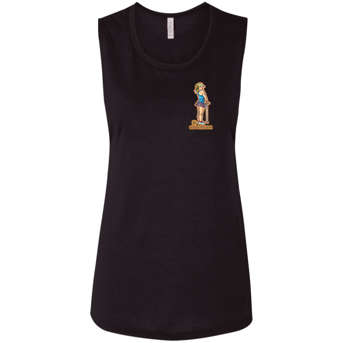 OPG Custom Design 28. Drive it. Chip it. One Putt Golf It. Ladies' Flowy Muscle Tank