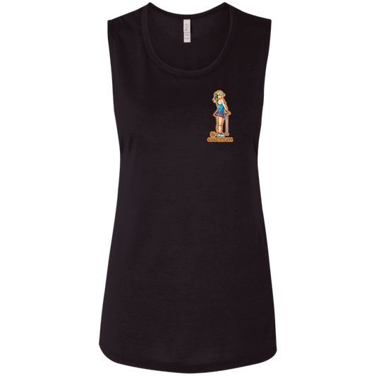 OPG Custom Design 28. Drive it. Chip it. One Putt Golf It. Ladies' Flowy Muscle Tank