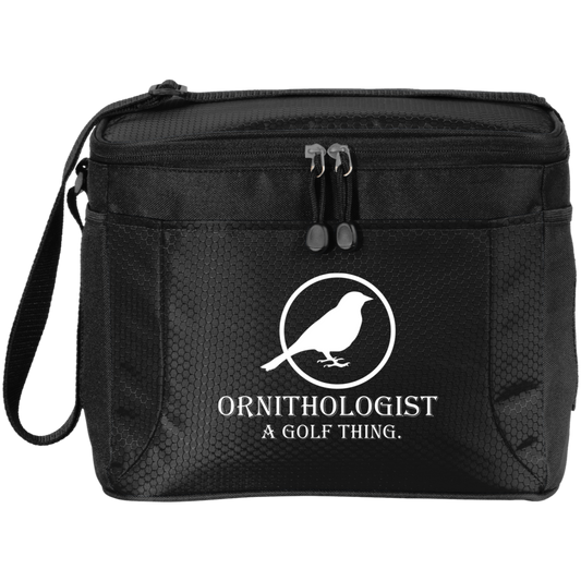 OPG Custom Design #24. Ornithologist. A person who studies or is an expert on birds. 12-Pack Cooler