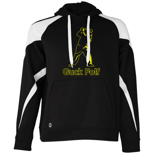 OPG Custom Design #19. GUCK FOLF. Men's Edition. Colorblock Fleece Hoodie