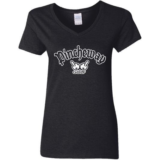 ZZZ#27 OPG Custom Design. Pincheway. Ladies' 5.3 oz. V-Neck T-Shirt