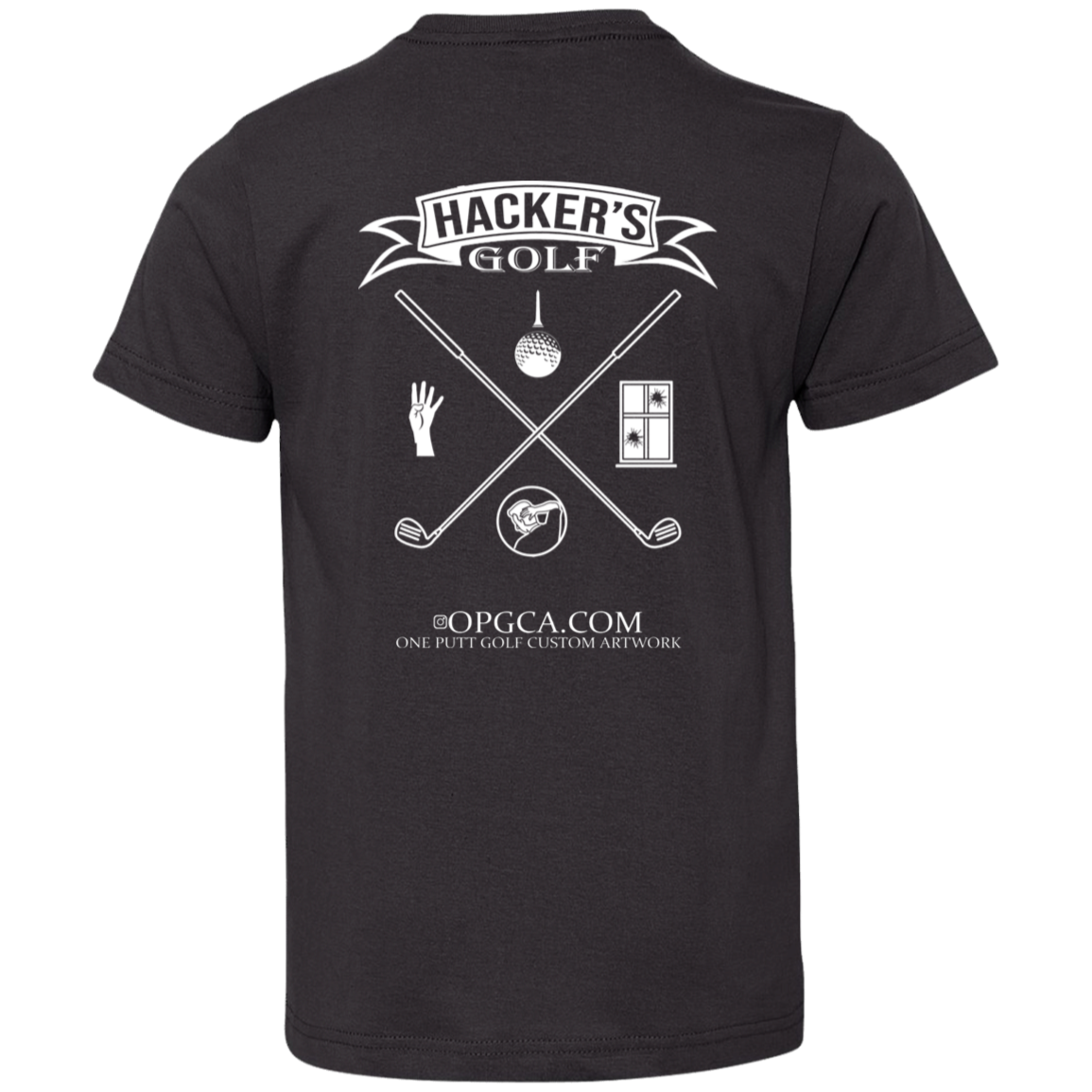 OPG Custom Design #20. 1st Annual Hackers Golf Tournament. Youth Jersey T-Shirt