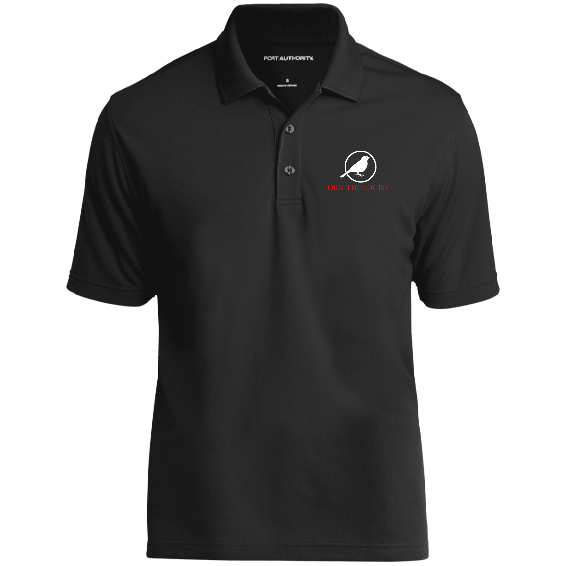 OPG Custom Design # 24. Ornithologist. A person who studies or is an expert on birds. 100%Polyester UV Micro-Mesh Polo