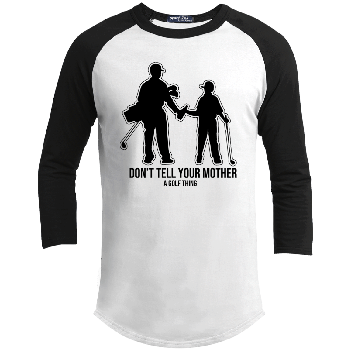 OPG Custom Design #7. Father and Son's First Beer. Don't Tell Your Mother. Youth 3/4 Raglan Sleeve Shirt