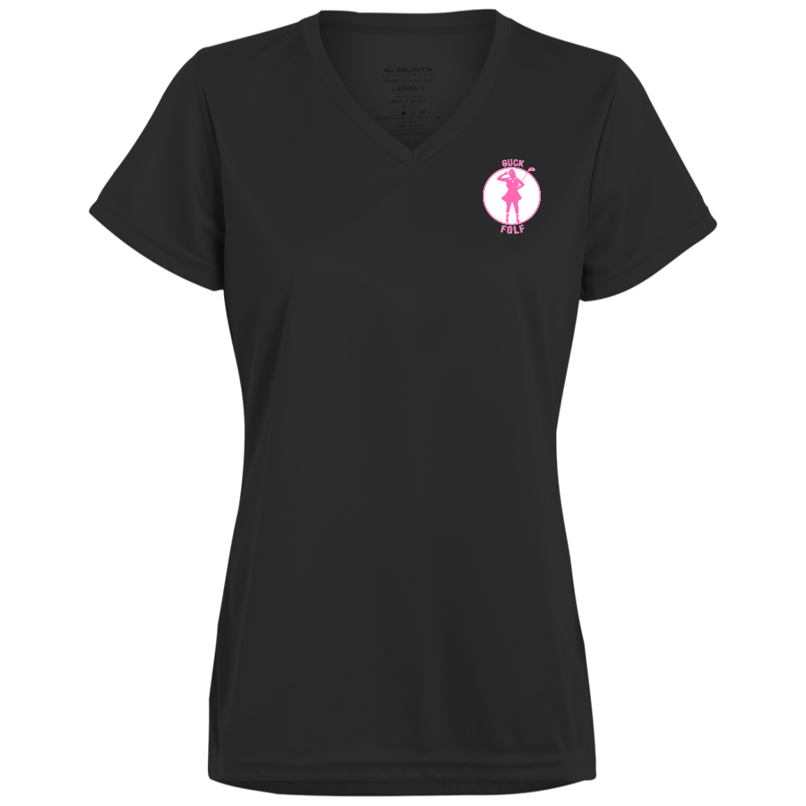 OPG Custom Design #19. GUCK FOLF. Female Edition. Ladies’ 100% polyester V-Neck Tee