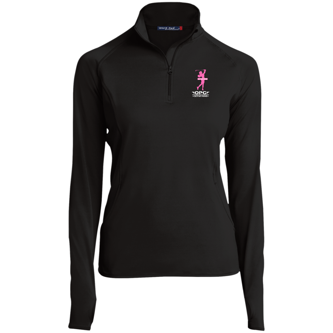 OPG Custom Design #16. Get My Nine. Female Version. Ladies' 1/2 Zip Performance Pullover