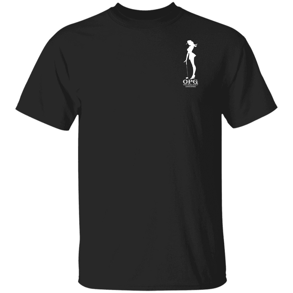 OPG Custom Design #10. Lady on Front / Flag Pole Dancer On Back. 5.3 oz. 100% Cotton T-Shirt