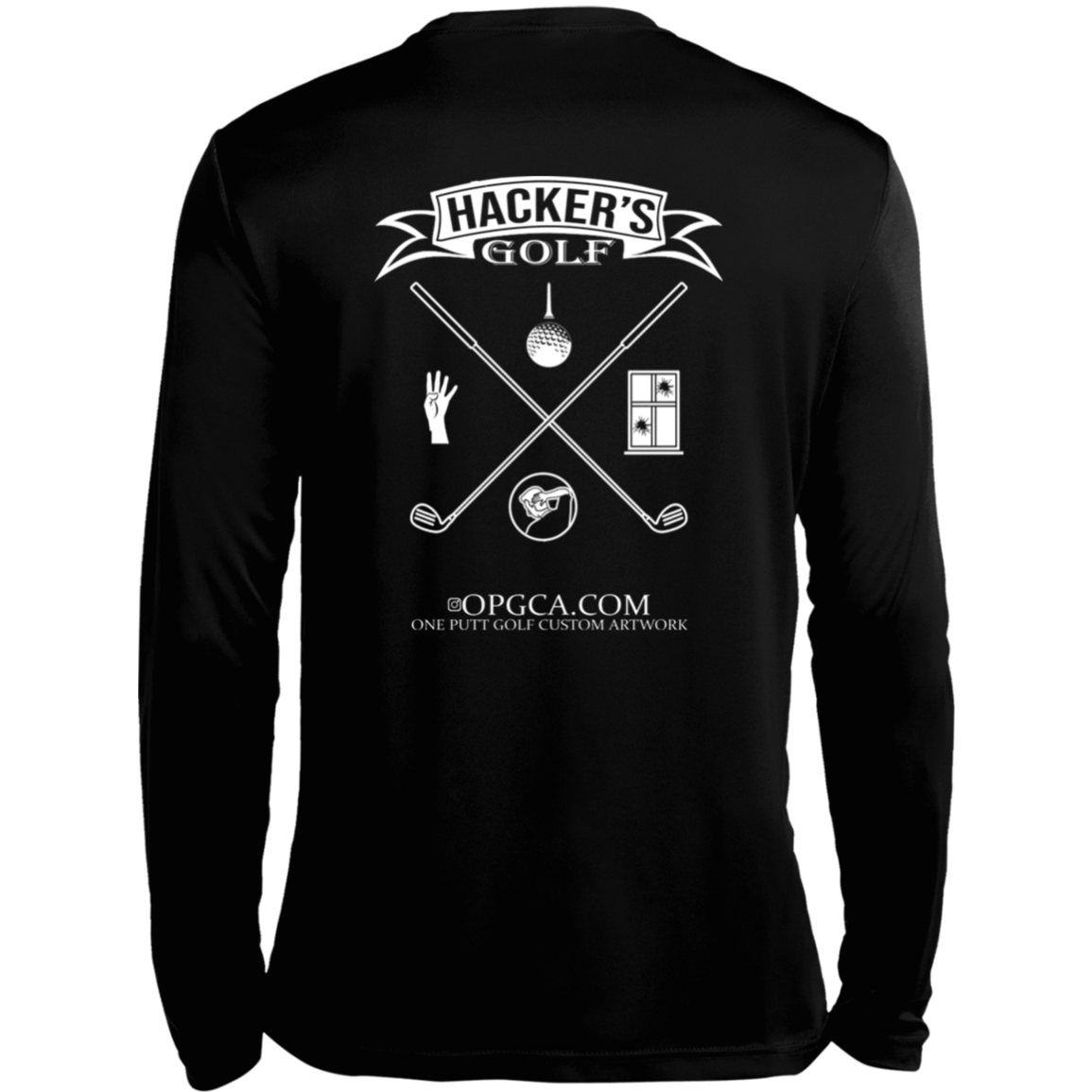 OPG Custom Design #20. 1st Annual Hackers Golf Tournament. 100% Polyester Moisture-Wicking Tee