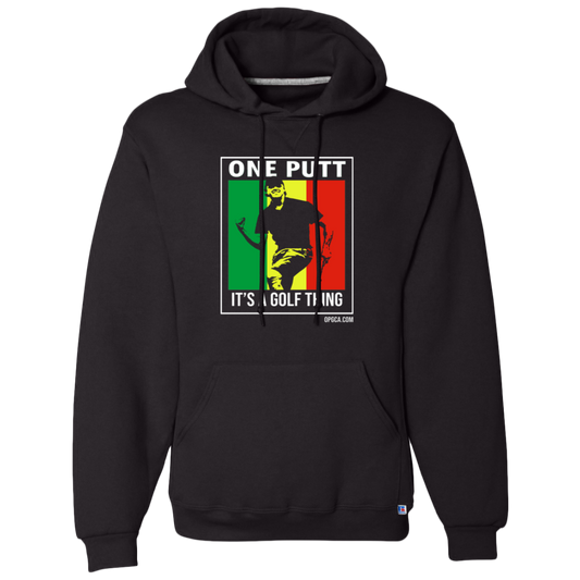 OPG Custom Design #22. One Putt / One Love Parody with Fan Art. Male Edition. Dri-Power Fleece Pullover Hoodie