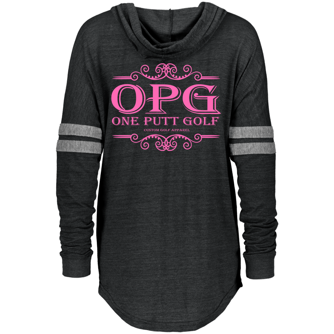 OPG Custom Design #5. Golf Tee-Shirt. Golf Humor. Ladies Hooded Low Key Pullover