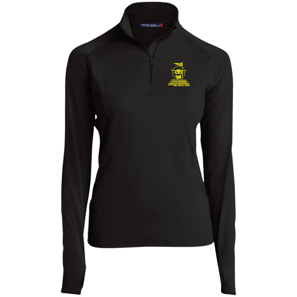 OPG Custom Design #21. May the course be with you. Parody / Fan Art. Ladies' 1/2 Zip Performance Pullover