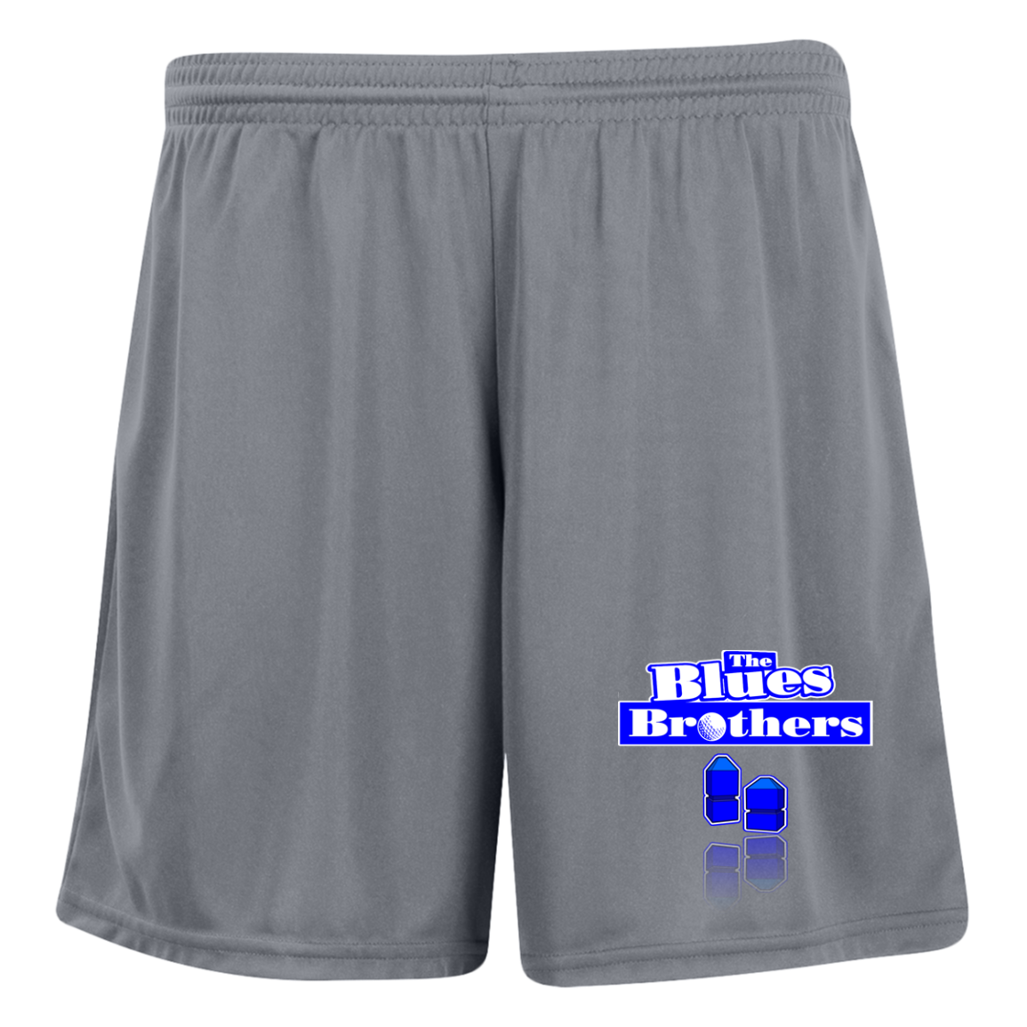 OPG Custom Design #3. Blue Tees Blues Brothers Fan Art. Ladies' Moisture-Wicking 7 inch Inseam Training Shorts