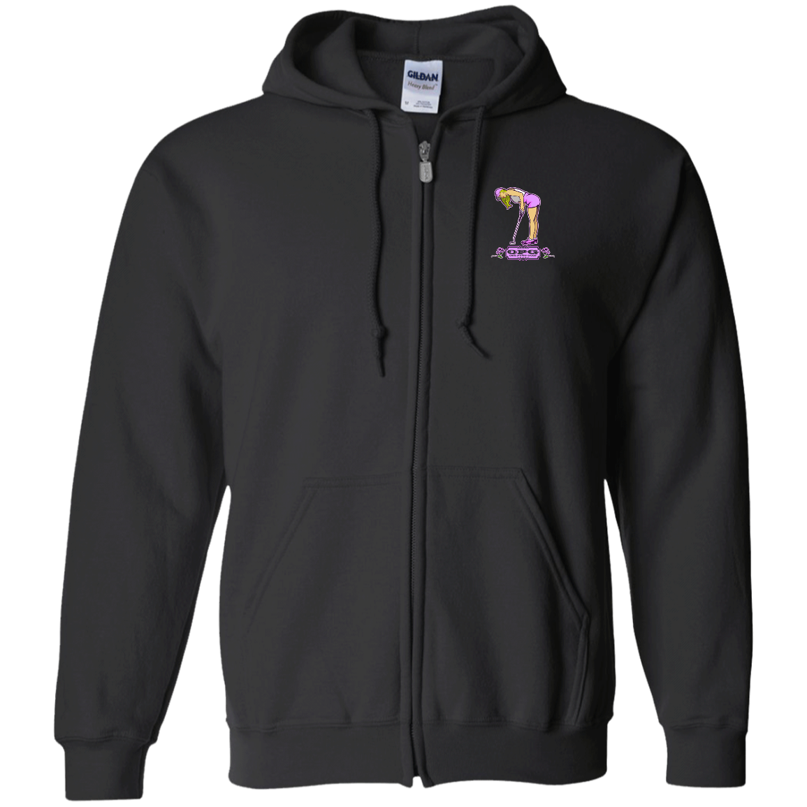 OPG Custom Design #13. Drive it. Chip it. One Putt Golf it. Zip Up Hooded Sweatshirt