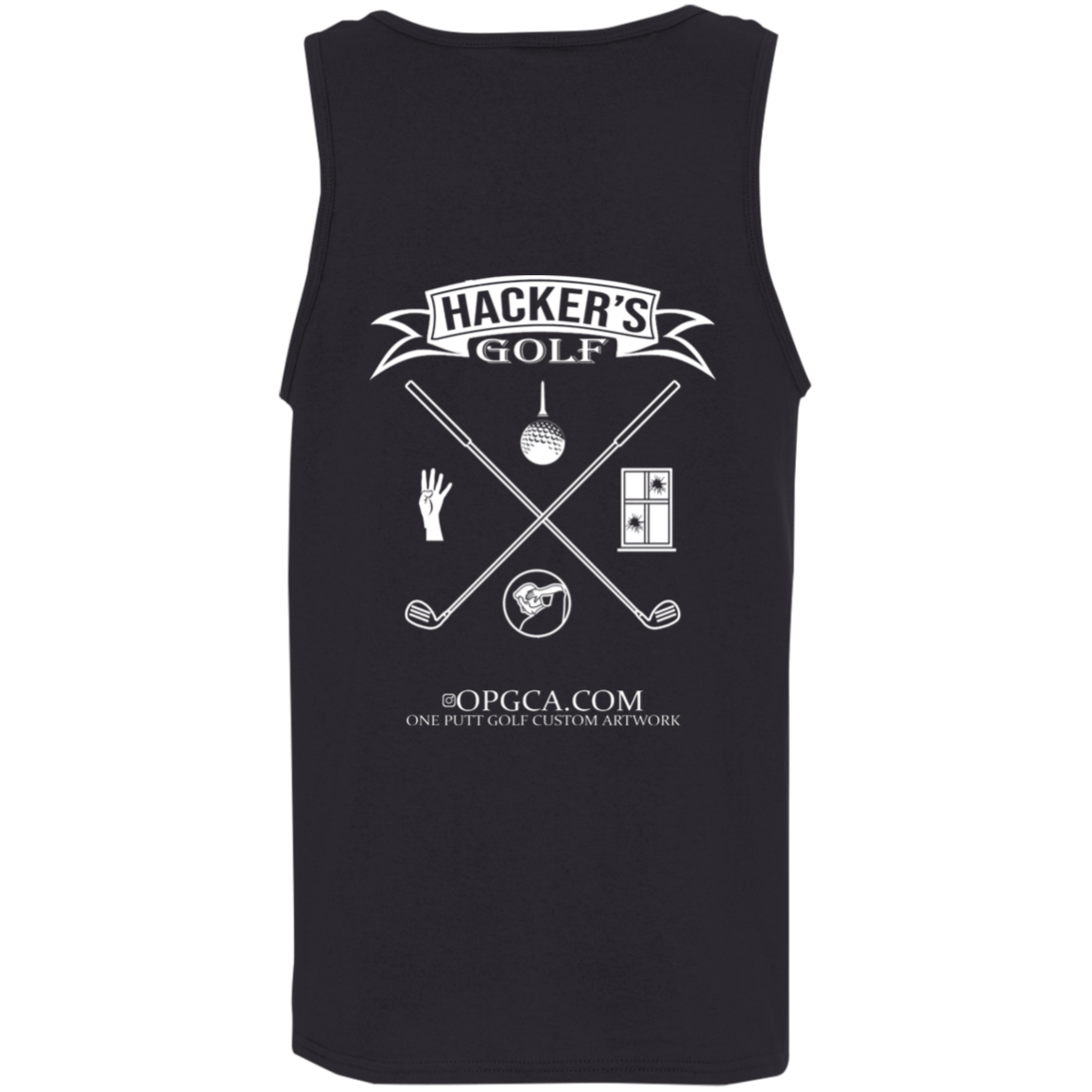 OPG Custom Design #20. 1st Annual Hackers Golf Tournament. 5.3 oz. 100% Cotton Tank Top