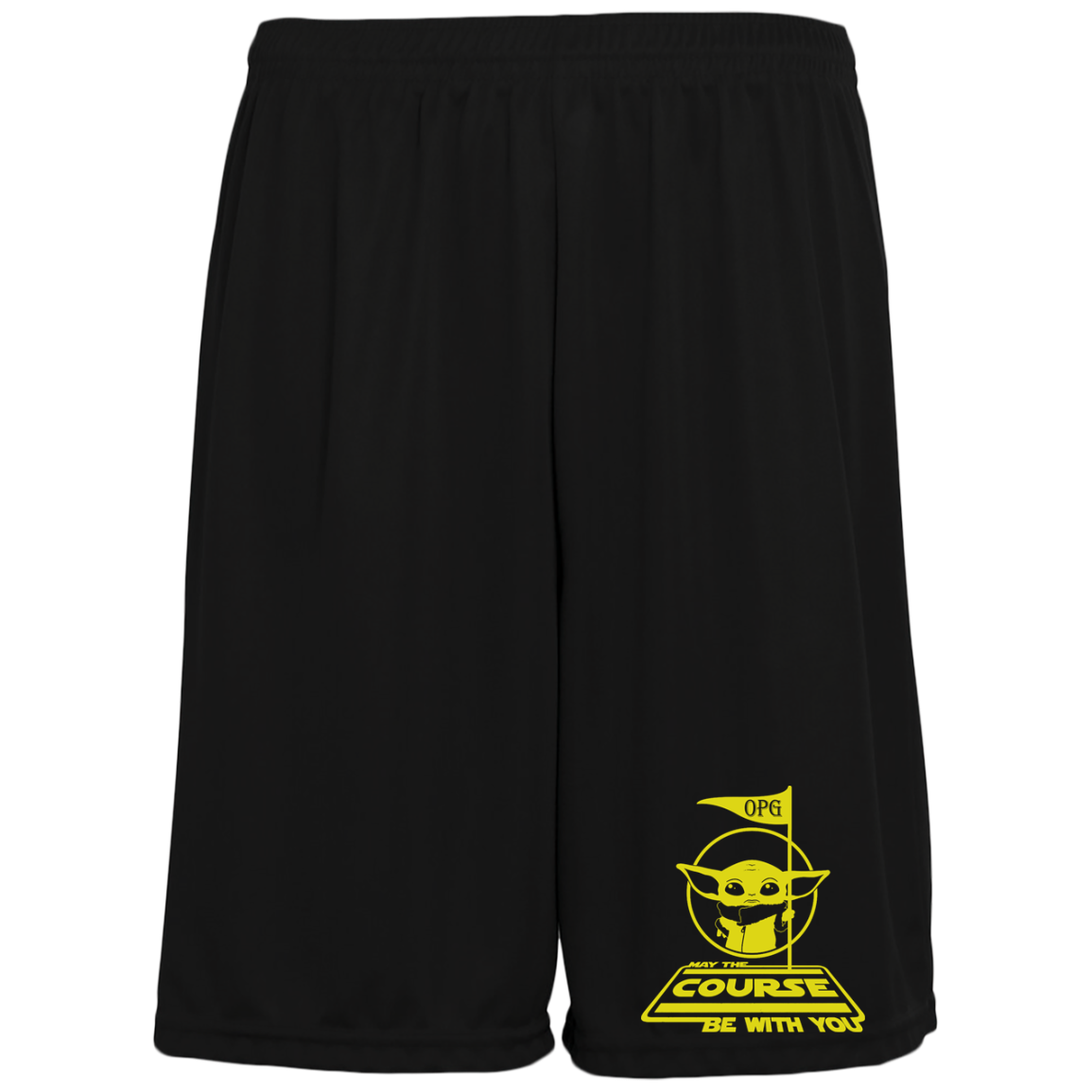 OPG Custom Design #21. May the course be with you. Parody / Fan Art. 100% Polyester Training Shorts w/Pockets