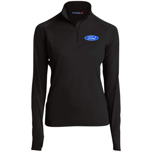 OPG Custom Design #11. Fore! Ford Parody. Ladies' 1/2 Zip Performance Pullover