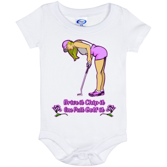 OPG Custom Design #13. Drive it. Chip it. One Putt Golf it. Baby Onesie 6 Month