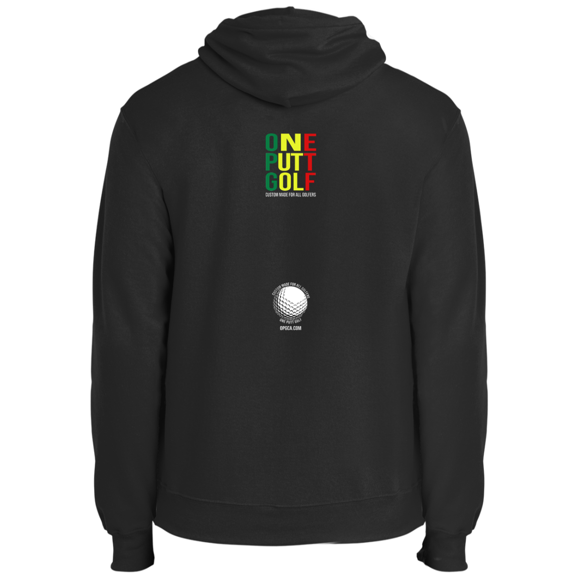 OPG Custom Design #22. One Putt / One Love Parody with Fan Art. Male Edition. Fleece Pullover Hoodie