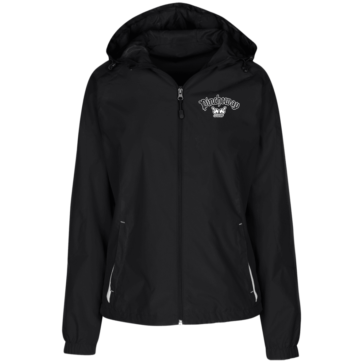 ZZZ#27 OPG Custom Design. Pincheway. Ladies' Jersey-Lined Hooded Windbreaker