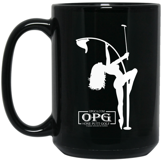 OPG Custom Design #10. Flag Pole Dancer. 15 oz. Black Mug