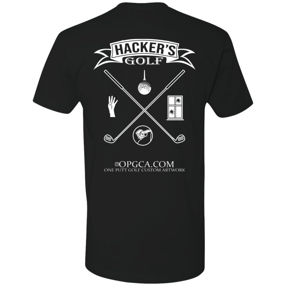 OPG Custom Design #20. 1st Annual Hackers Golf Tournament. 100% Ring Spun Cotton T-Shirt