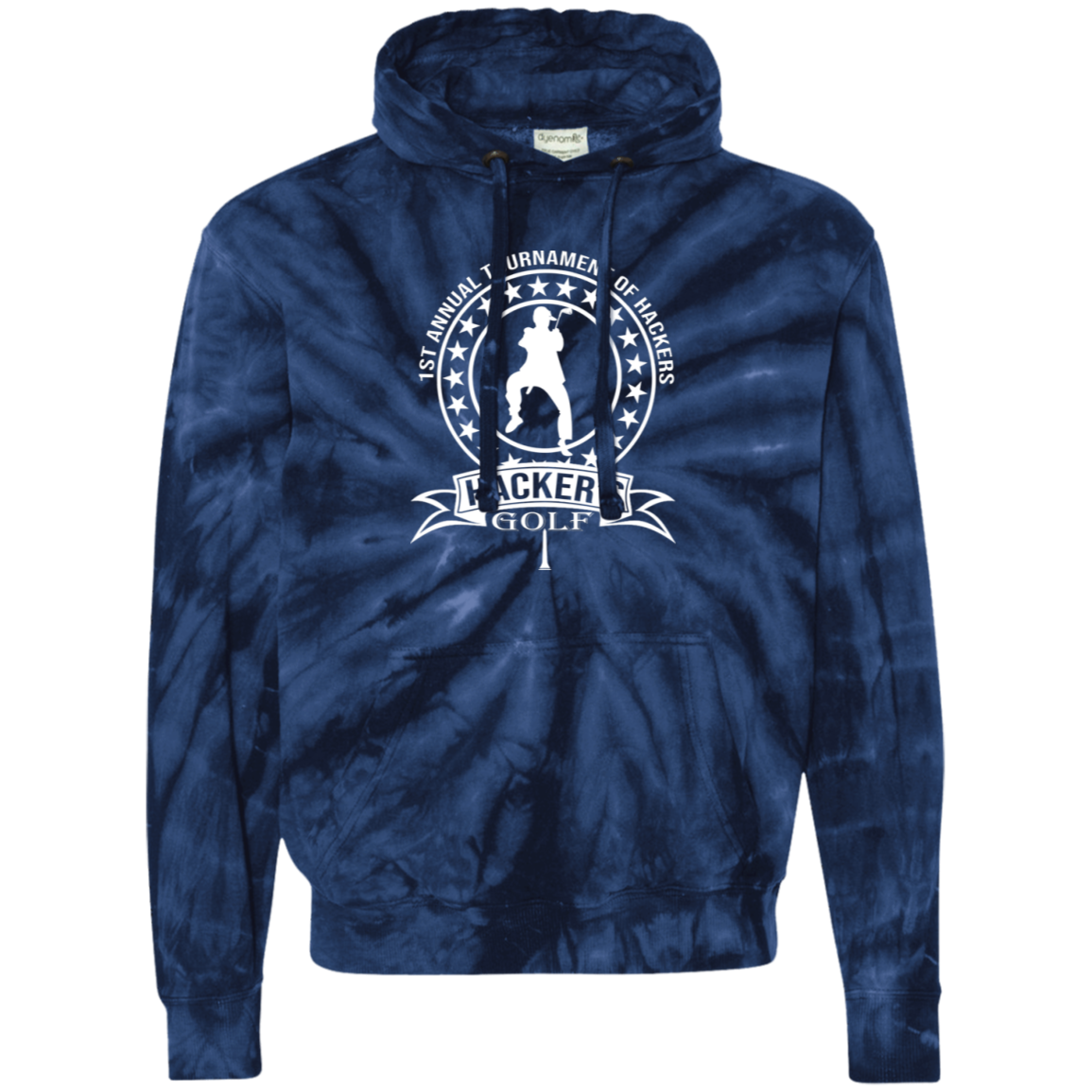 OPG Custom Design #20. 1st Annual Hackers Golf Tournament. Tie-Dyed Pullover Hoodie