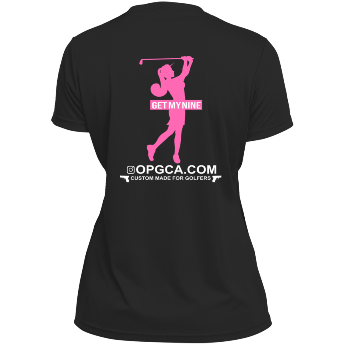 OPG Custom Design #16. Get My Nine. Female Version. Ladies’ 100% polyester V-Neck Tee