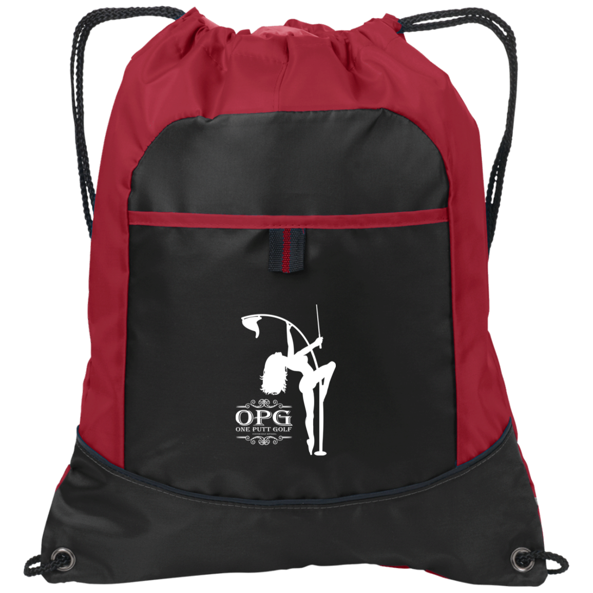 OPG Custom Design #10. Lady on Front / Flag Pole Dancer On Back. Pocket Cinch Pack