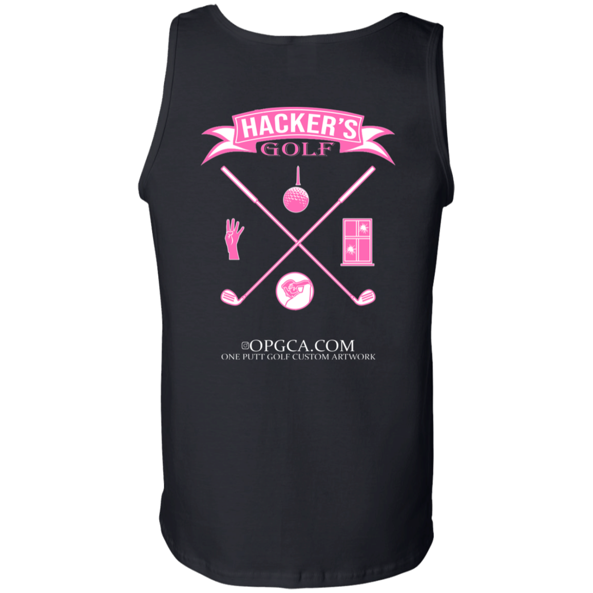 ZZZ#20 OPG Custom Design. 1st Annual Hackers Golf Tournament. Ladies Edition. 6 oz 100% Cotton Tank Top