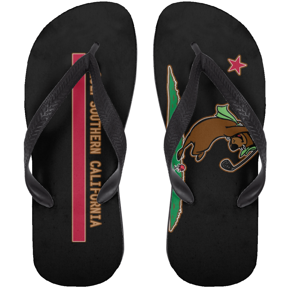 OPG Custom Design #15. Golf California Part 2 Fan Art. Adult Flip Flops