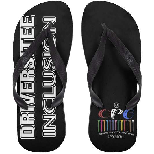 ZZZ#06 OPG Custom Design. DRIVER-SITEE & INCLUSION. Adult Flip Flops