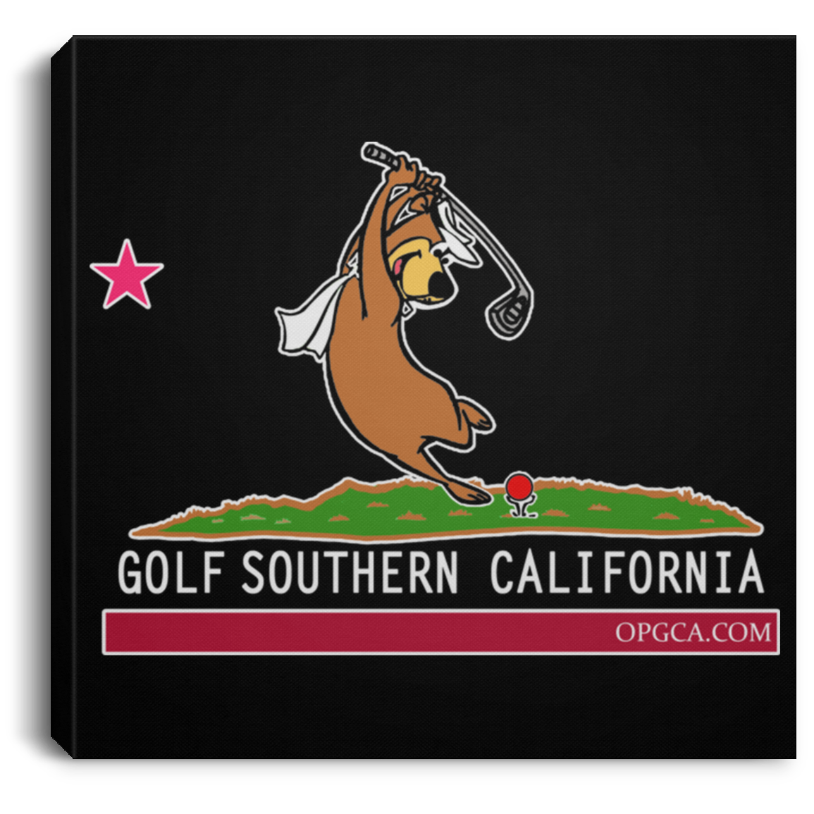 OPG Custom Design #15. Golf California Part 2 Fan Art. Square Canvas .75in Frame