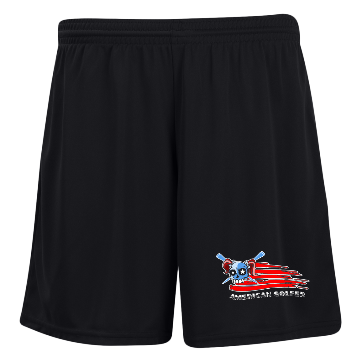 OPG Custom Design #12. American Golfer. Female Edition. Ladies' Moisture-Wicking 7 inch Inseam Training Shorts